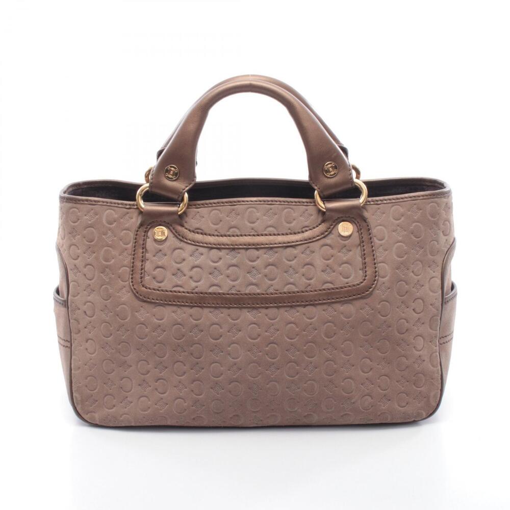 Celine Boogie Bag Macadam Handbag Suede Leather Beige Brown